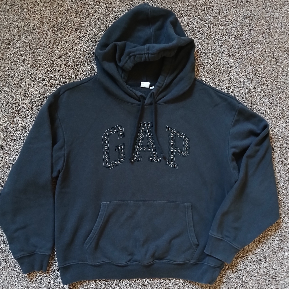GAP Black Hoodie with Studded Logo